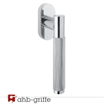 AHB Fenstergriff Kira Chrom poliert Rasterung oval 35 mm Fensterolive