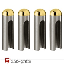 AHB Zierhülsen 9000 Messing poliert / Nickel matt Aufsteckhülsen 4er-Set 15 mm