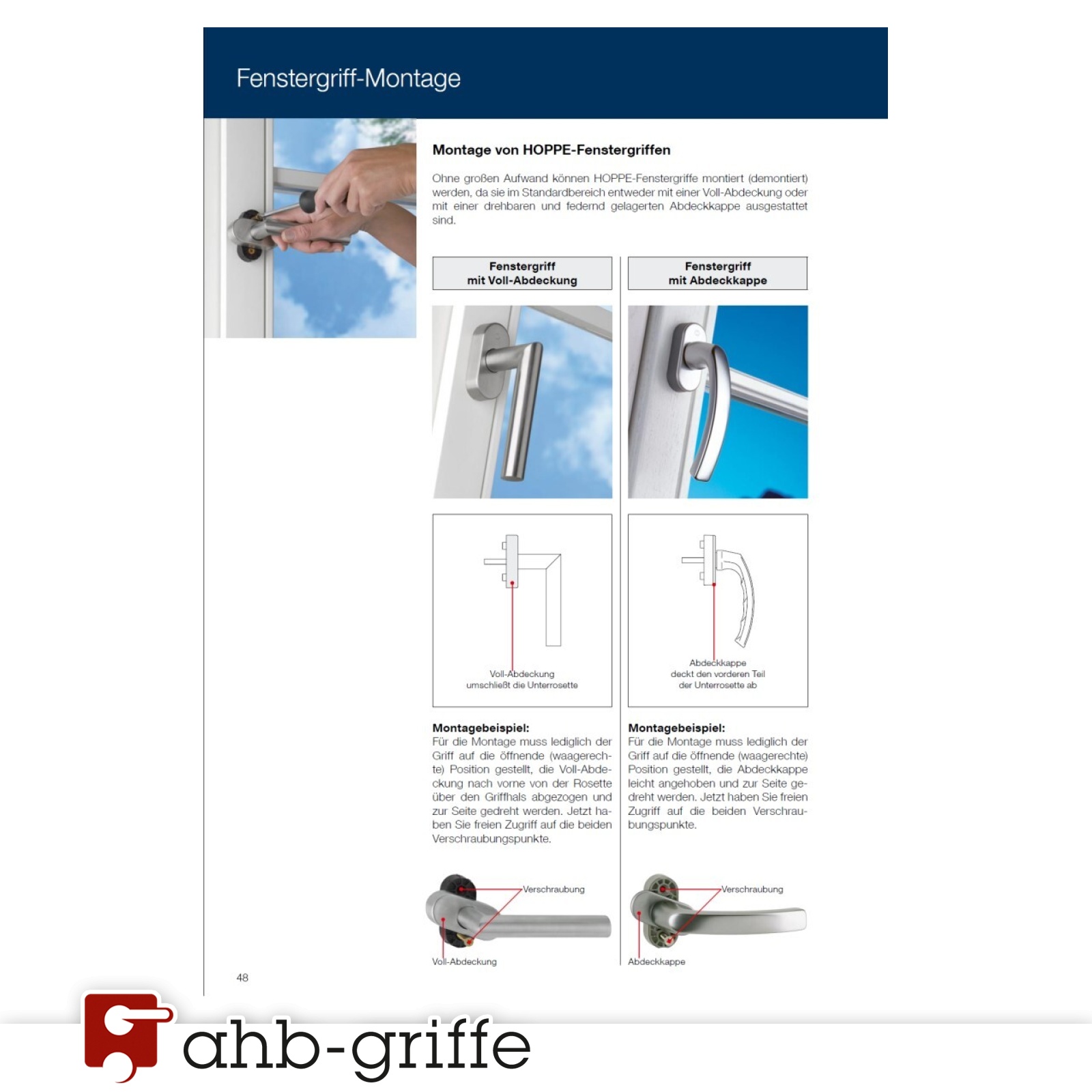 Hinweise zur Fenstergriff-Montage