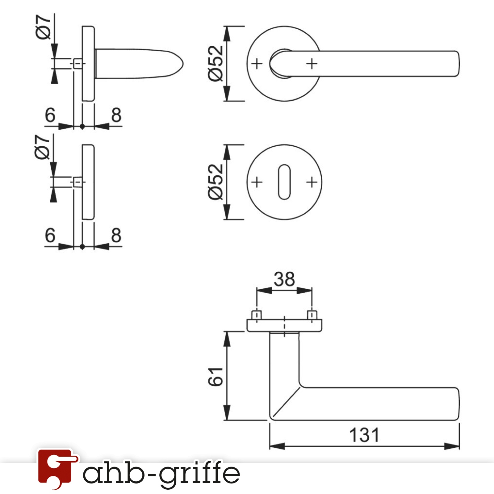 technische Zeichnung mit Abmessungen (Ausführung: BB, PZ, WC